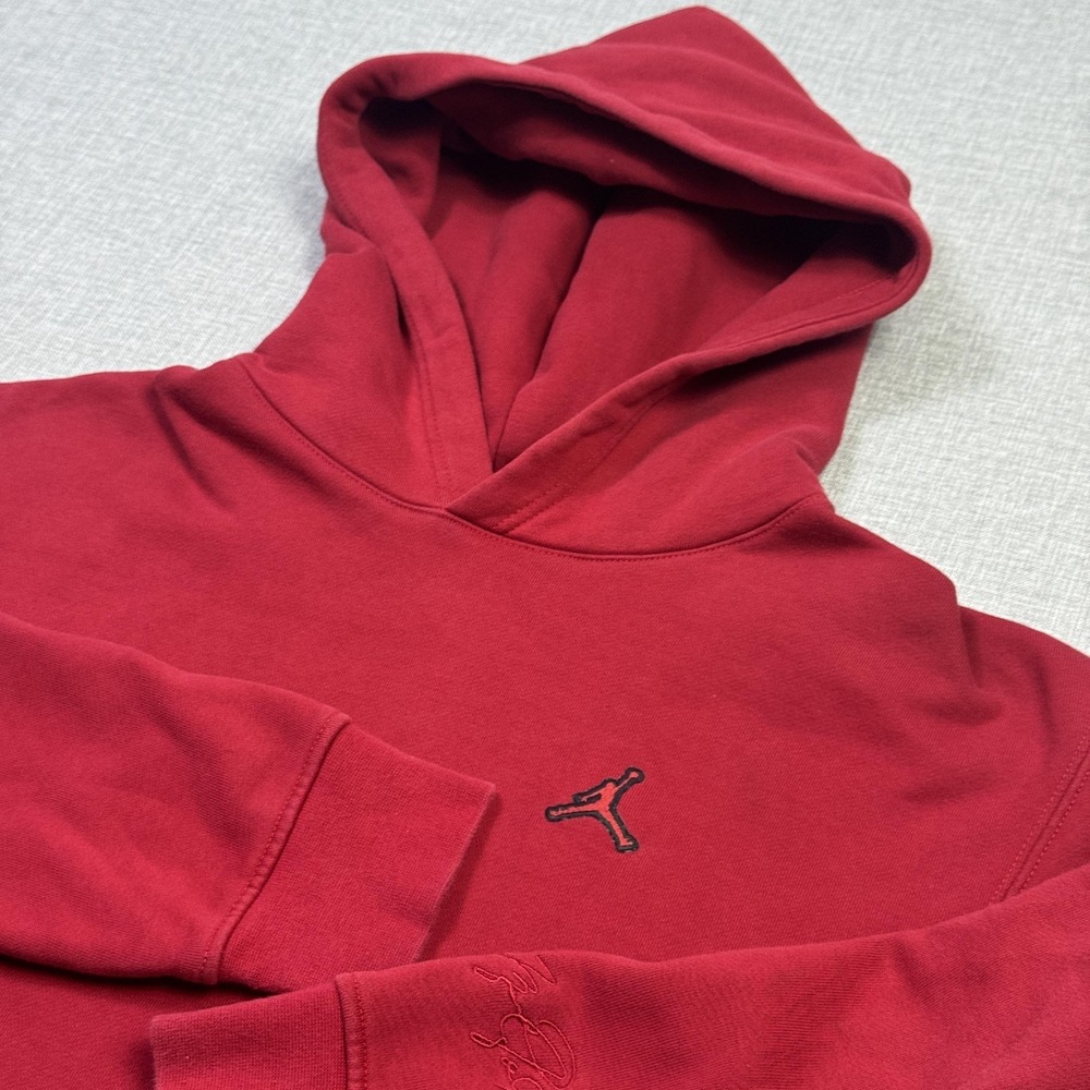 Nike Air Jordan‎ Fleece Hoodie Mens Small Red Pullover Heavyweight Hooded